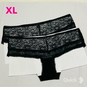 XL - NWT 2 pcs Black Floral Mesh Panties